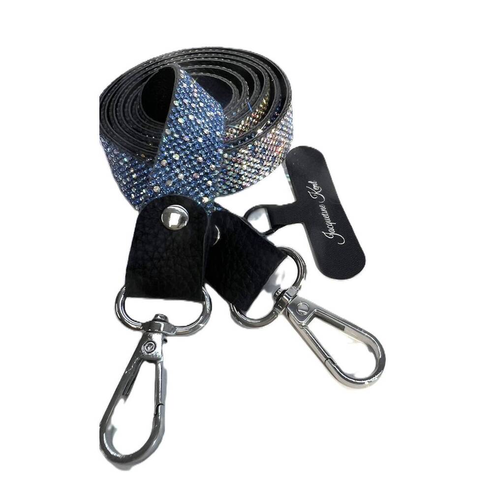 NEW JACQUELINE KENT women's phone lanyard in blue frost